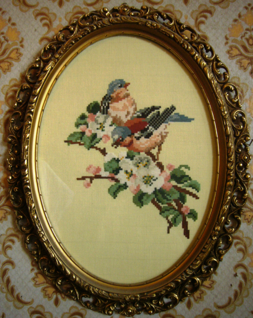Bullfinches 20x26 cm. 28 colours (background not embroidered)